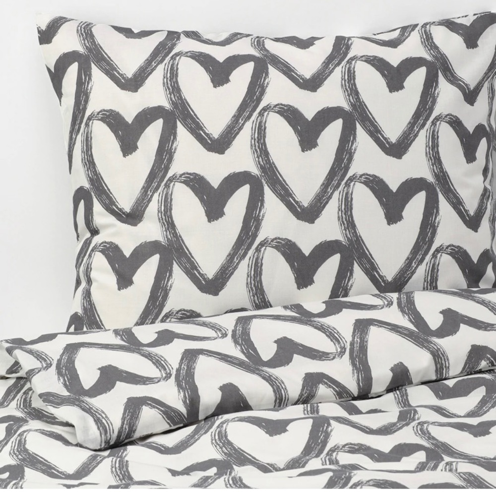 Heart Print Duvet cover and pillowcases Fu…